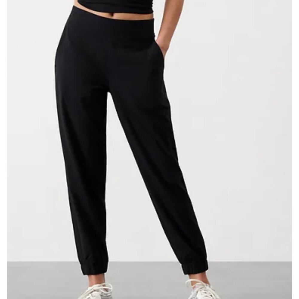 Athleta Women's Textured Brooklyn‎ Joggers Pants Running Athleisure Black Size 8